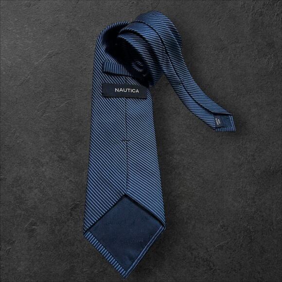 Nautica Blue Striped 100% Silk Men's Professional Tie - Picture 1 of 2